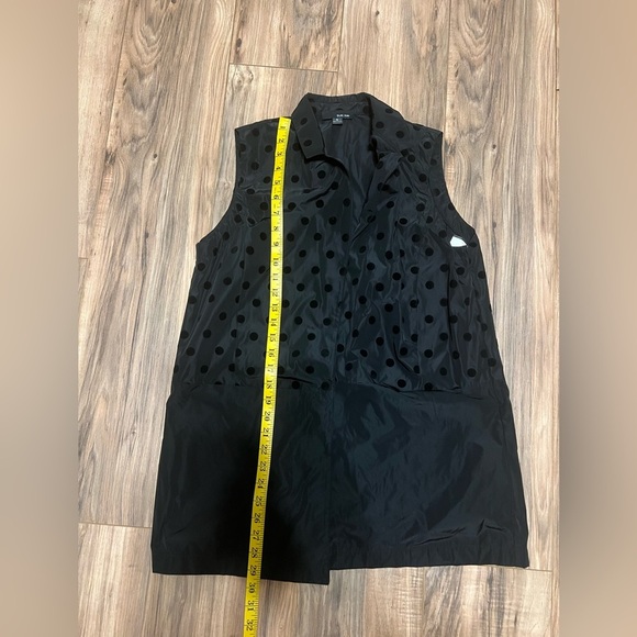 Sun Kim by Comfy USA Black Polka Dot Nylon Vest Sz S Layered Lagenlook Pockets - Picture 8 of 8